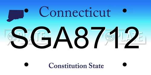 SGA8712 Connecticut License Plate