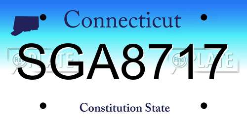 SGA8717 Connecticut License Plate