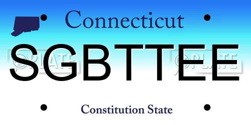 SGBTTEE Connecticut License Plate