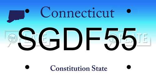 SGDF55 Connecticut License Plate