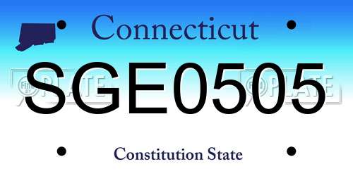 SGE0505 Connecticut License Plate