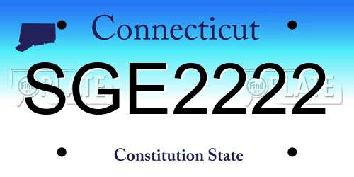 SGE2222 Connecticut License Plate