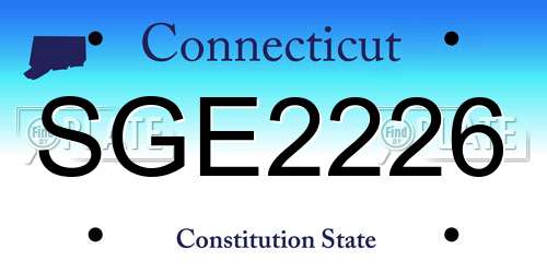 SGE2226 Connecticut License Plate