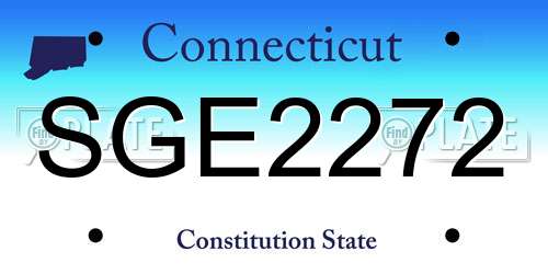SGE2272 Connecticut License Plate