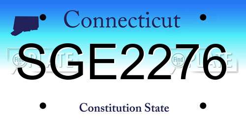 SGE2276 Connecticut License Plate