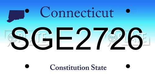 SGE2726 Connecticut License Plate