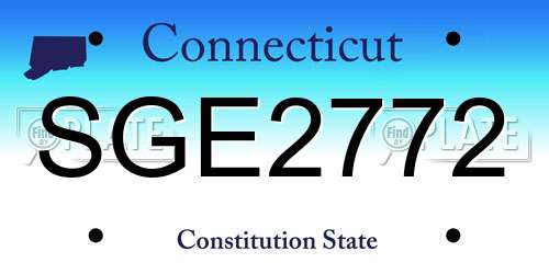 SGE2772 Connecticut License Plate