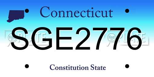 SGE2776 Connecticut License Plate
