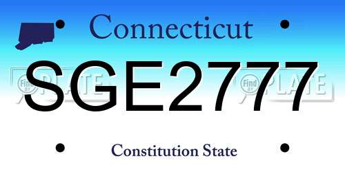 SGE2777 Connecticut License Plate