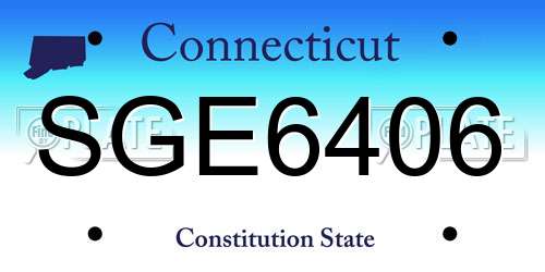SGE6406 Connecticut License Plate