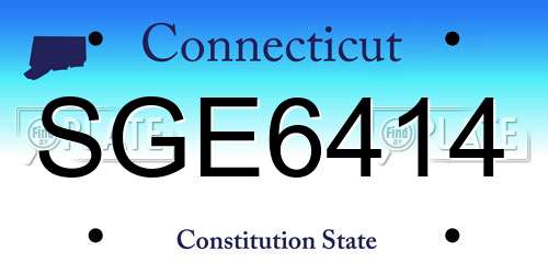 SGE6414 Connecticut License Plate