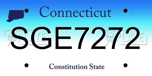 SGE7272 Connecticut License Plate