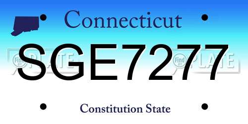 SGE7277 Connecticut License Plate