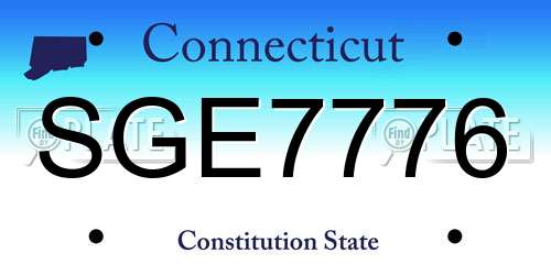 SGE7776 Connecticut License Plate