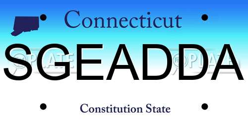 SGEADDA Connecticut License Plate
