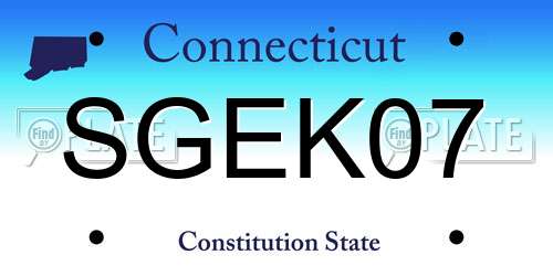 SGEK07 Connecticut License Plate