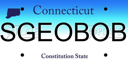 SGEOBOB Connecticut License Plate