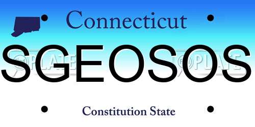 SGEOSOS Connecticut License Plate