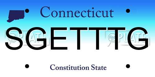 SGETTTG Connecticut License Plate