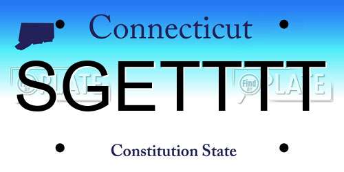 SGETTTT Connecticut License Plate