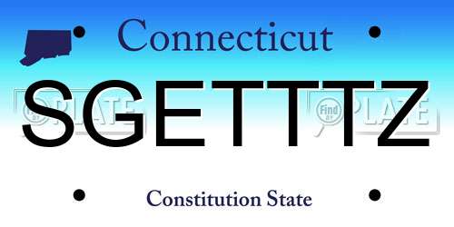 SGETTTZ Connecticut License Plate