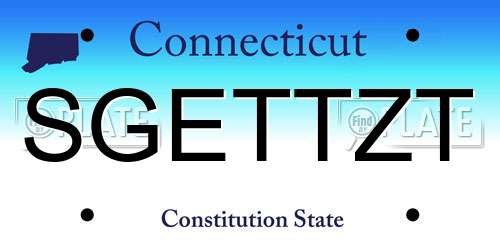SGETTZT Connecticut License Plate