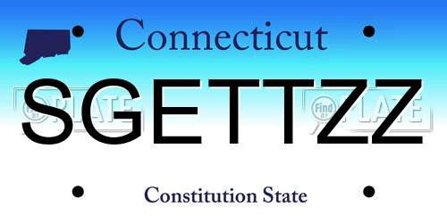 SGETTZZ Connecticut License Plate