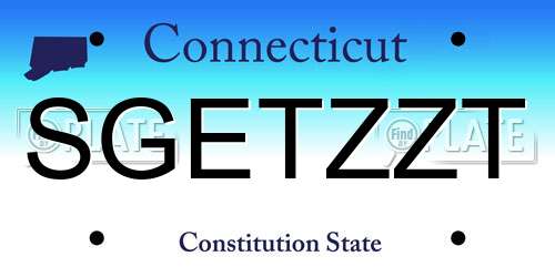 SGETZZT Connecticut License Plate