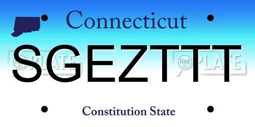 SGEZTTT Connecticut License Plate