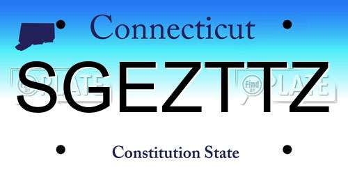 SGEZTTZ Connecticut License Plate