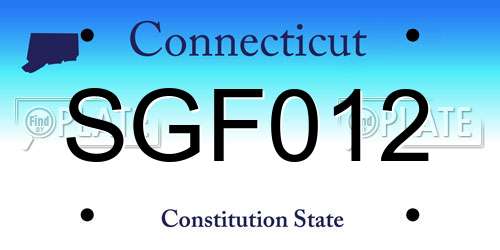 SGF012 Connecticut License Plate