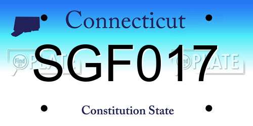 SGF017 Connecticut License Plate