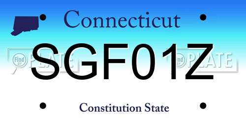 SGF01Z Connecticut License Plate