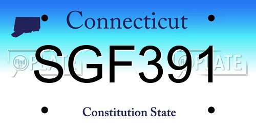 SGF391 Connecticut License Plate