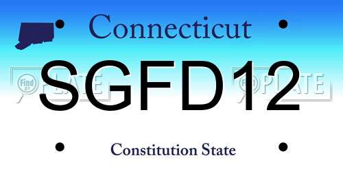 SGFD12 Connecticut License Plate