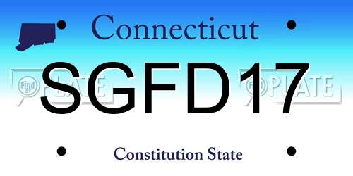 SGFD17 Connecticut License Plate