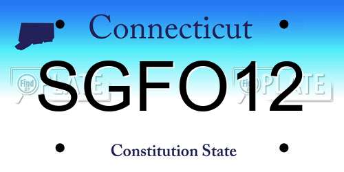 SGFO12 Connecticut License Plate