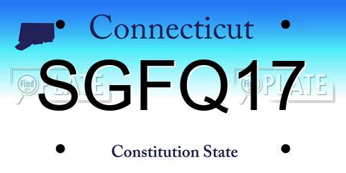 SGFQ17 Connecticut License Plate