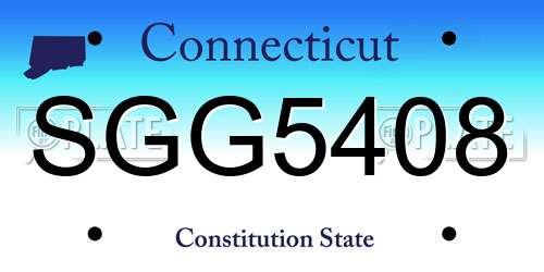 SGG5408 Connecticut License Plate