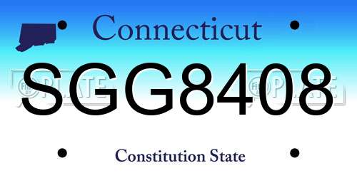 SGG8408 Connecticut License Plate