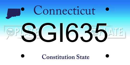 SGI635 Connecticut License Plate