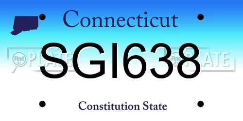 SGI638 Connecticut License Plate