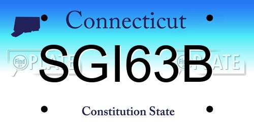 SGI63B Connecticut License Plate