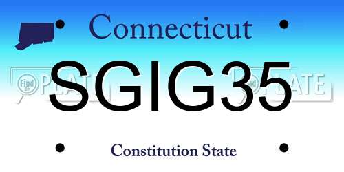 SGIG35 Connecticut License Plate