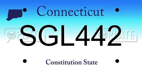 SGL442 Connecticut License Plate