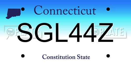 SGL44Z Connecticut License Plate