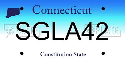 SGLA42 Connecticut License Plate