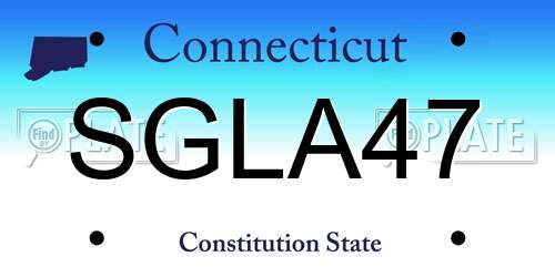 SGLA47 Connecticut License Plate
