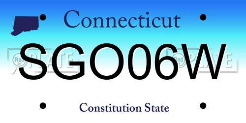 SGO06W Connecticut License Plate