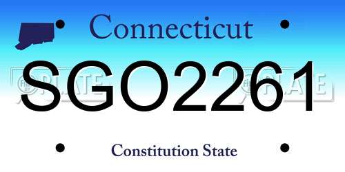 SGO2261 Connecticut License Plate